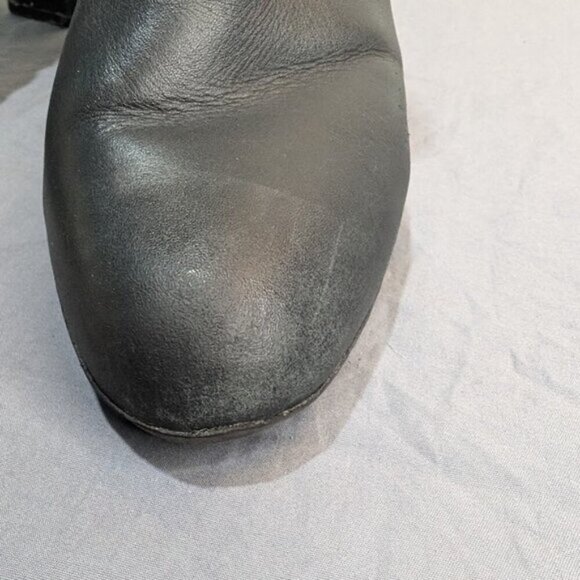 Artica Black Leather Chunky Heel Ankle Boots Size 8.5 - Picture 2 of 8